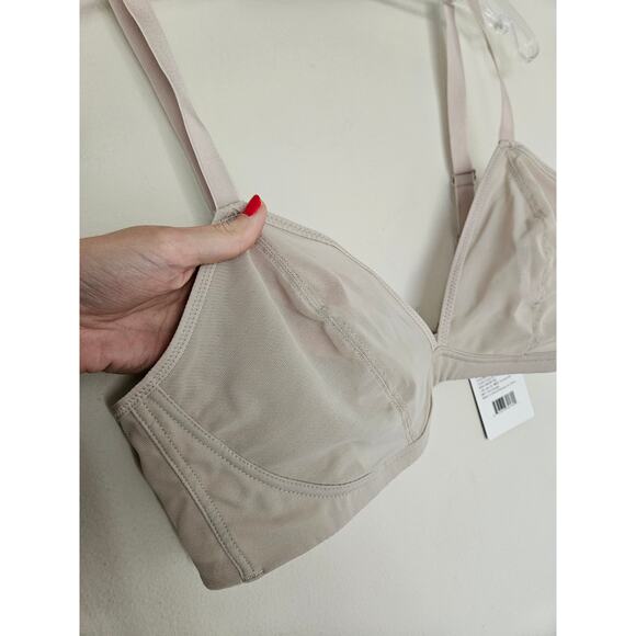 Knix Women's Beige Oyster Mesh Deep V Bra Unlined Bra NWT Size X-Large - Picture 5 of 13